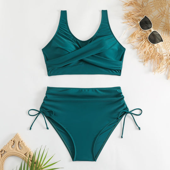 Damen Hochtailliertes Bikini-Set mit verstellbaren Trägern
