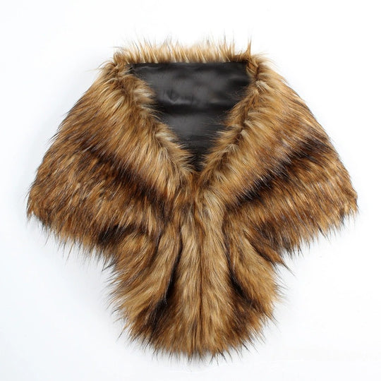 Damen elegante Kunstpelz-Schulterstola im Capelet‑Schnitt Shop Nory