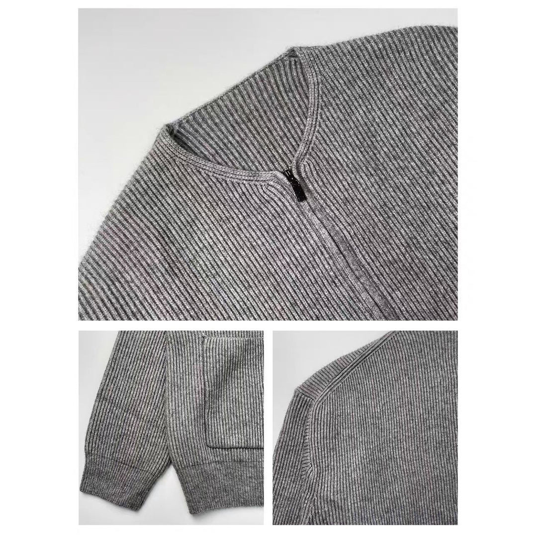 Damen Modische Strickjacke mit Reißverschluss Shop Nory