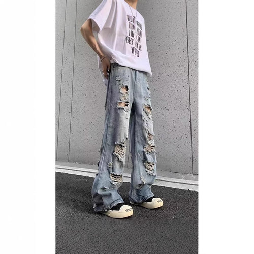 Damen Modische Destroyed Baggy-Jeans Shop Nory