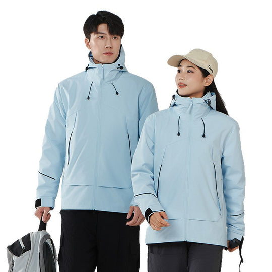 Damen Leichte wind- und wasserabweisende Softshell-Trekkingjacke mit verstellbarer Kapuze Shop Nory