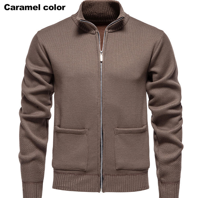 Herren Strickjacke mit durchgehendem Reißverschluss und seitlichen Taschen