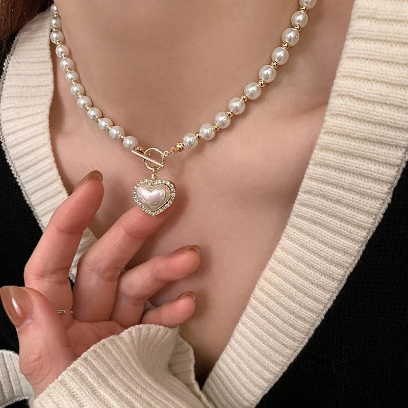 Damen Perlenschmuck mit herzförmigem Anhänger Shop Nory