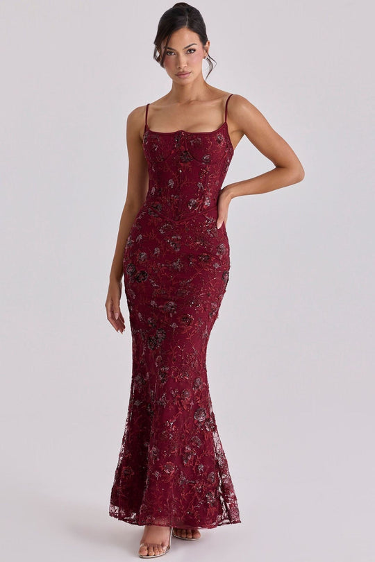 Damen Glamouröses Abendkleid mit funkelnden Pailletten Shopnory