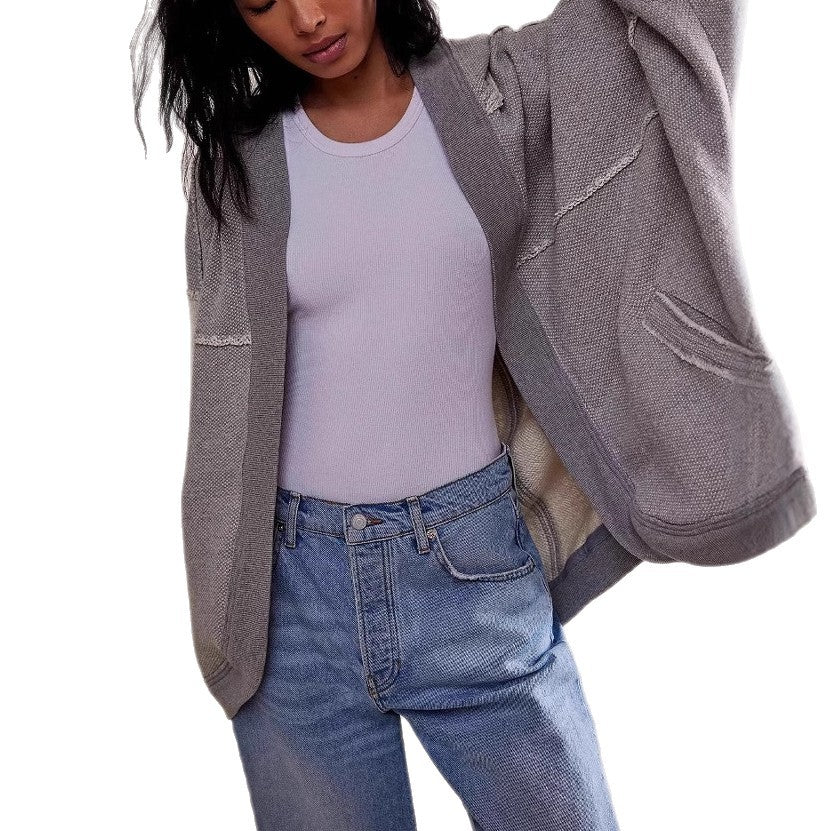 Damen Lässige Oversize Sweatjacke