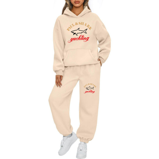 Damen oversized Hoodie und Jogginghose Set mit Kapuze Kängurutasche und gerippten Bündchen Shop Nory