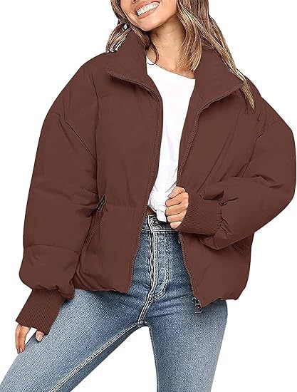Damen Gesteppte Kurzjacke mit Stehkragen, wattierter Füllung und elastischen Bündchen Shop Nory