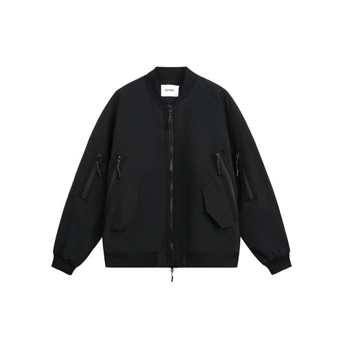 Unisex Boxy-Utility-Bomberjacke mit Mehrfachtaschen und Zwei-Wege-Reißverschluss Shop Nory