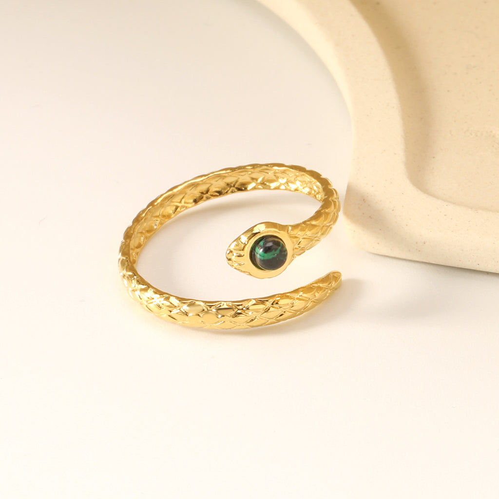 Damen verstellbarer Ring mit elegantem Schlangen-Design und funkelndem Zirkonia Shop Nory