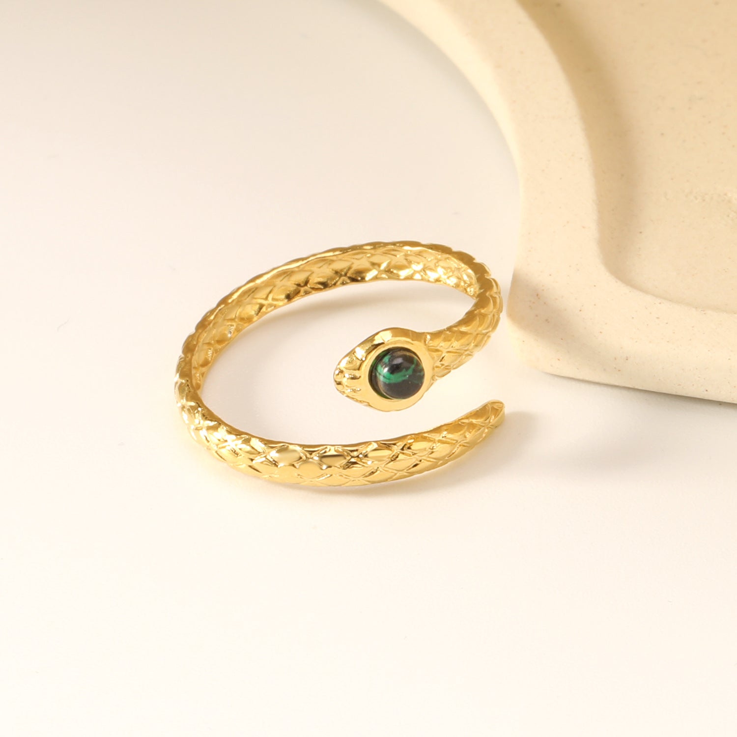 Damen verstellbarer Ring mit elegantem Schlangen-Design und funkelndem Zirkonia Shop Nory