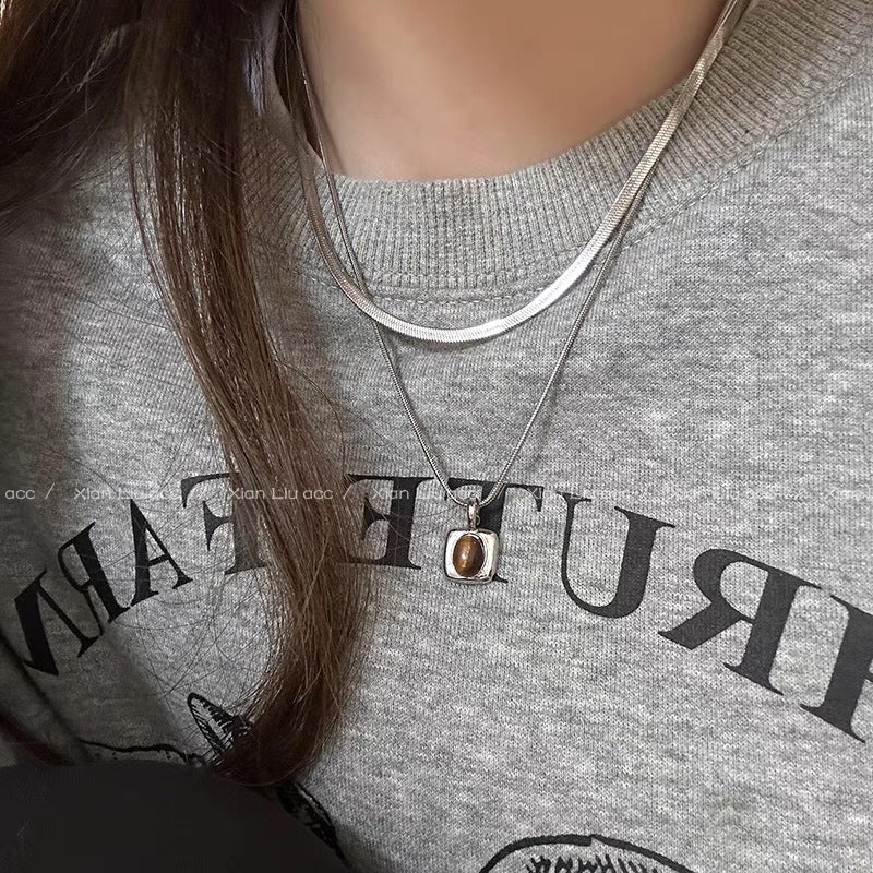 Damen Halskette mit elegantem geometrischen Anhänger und hochwertiger Silberkette Shop Nory