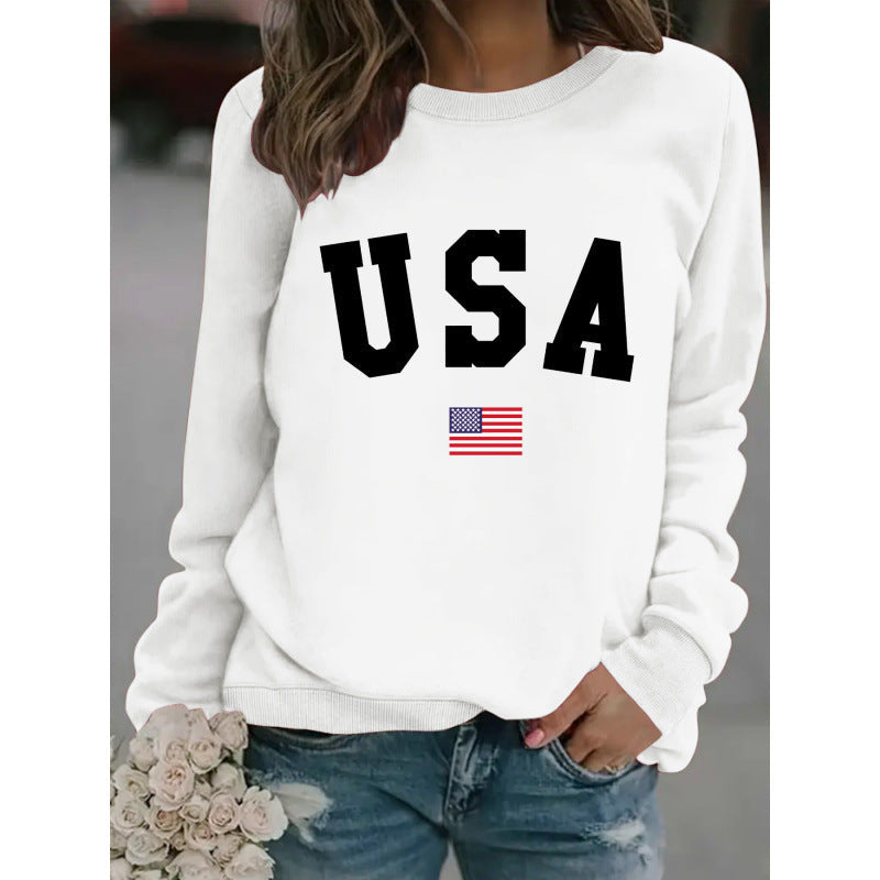 Damen Sweatshirt mit modernem USA-Statement und gemütlicher Passform
