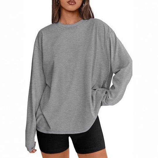 Damen Oversize-Sweatshirt mit Rundhalsausschnitt und verlängertem Saum Shop Nory