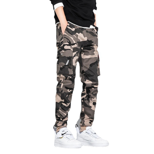 Herren Camouflage Cargo-Jogginghose mit Tapered-Schnitt, elastischem Bund und Multifunktionstaschen Shop Nory