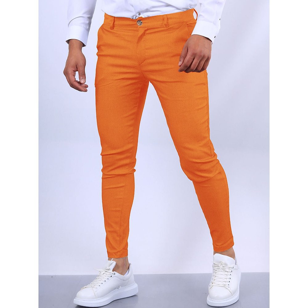 Herren Slim-Fit Chinohosen mit elastischem Bund und praktischen Taschen