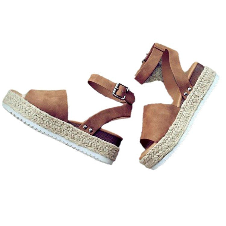 Damen Plateau-Sandalen mit verstellbarem Riemen