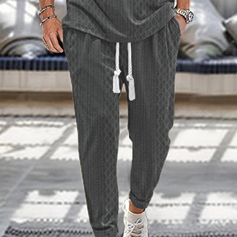 Herren Slim-Tapered Joggerhose im Struktur-Design mit Kordelzug und Eingrifftaschen Shop Nory