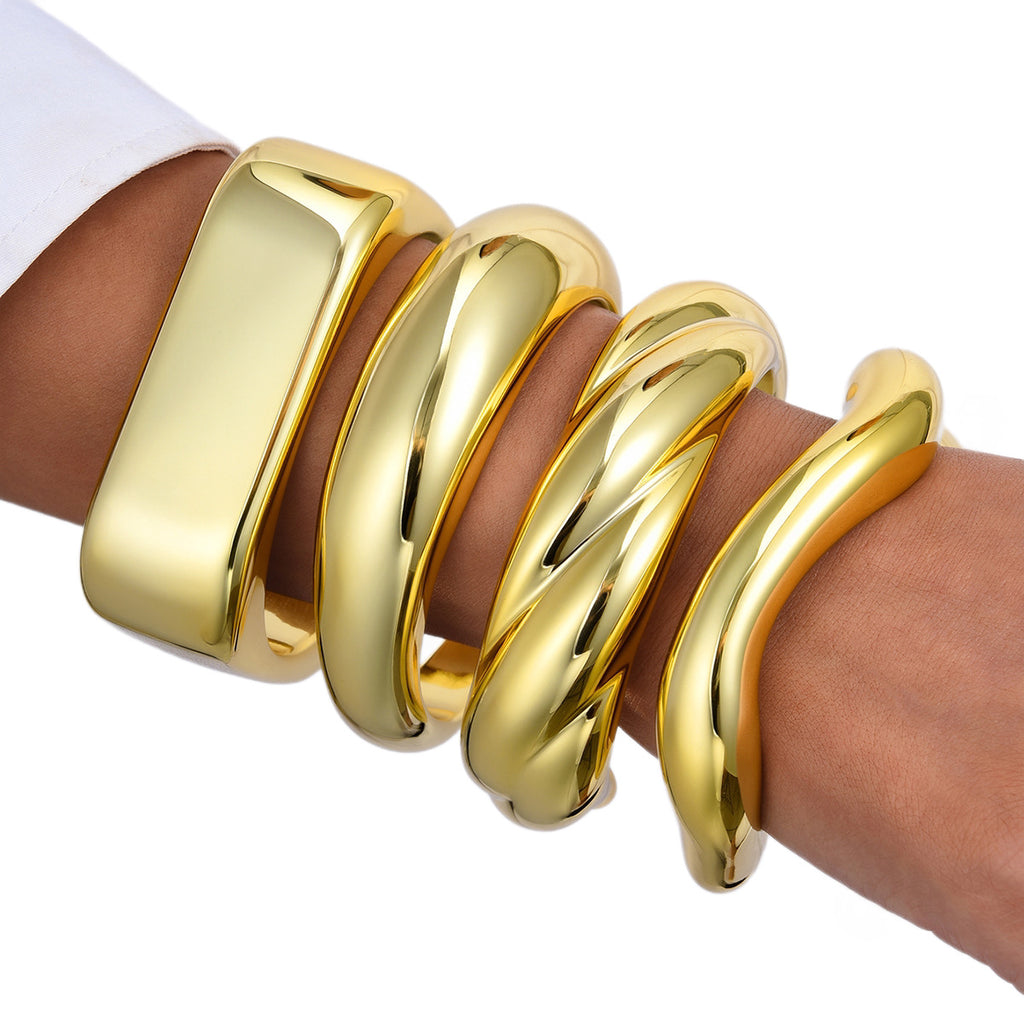 Damen Armreif-Set mit modernen Designs und geschwungenen Formen Shop Nory