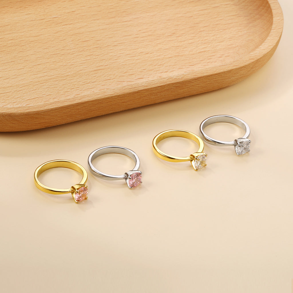 Damen Ring mit funkelndem Kristall und hochwertiger goldplattierter Oberfläche Shop Nory