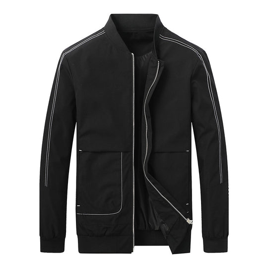 Herren Leichte Bomberjacke mit Kontrastnaht, Reißverschluss und aufgesetzten Taschen Shop Nory