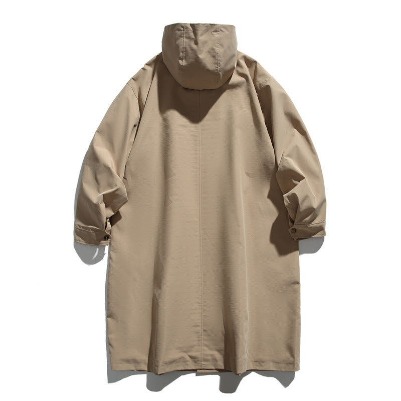Unisex Langer wasserdichter Oversize-Mantel mit Kapuze und aufgesetzten Pattentaschen Shop Nory