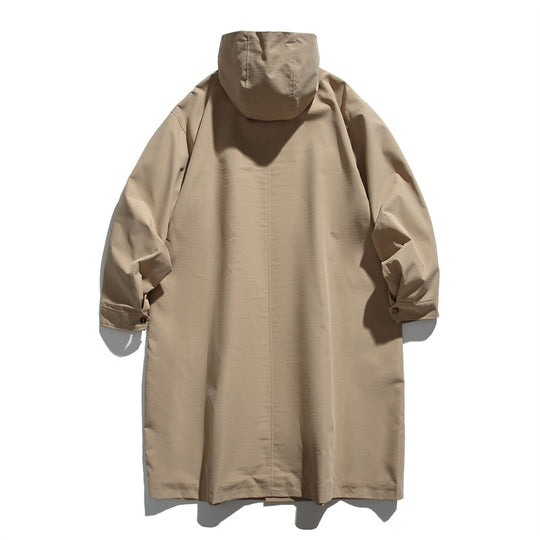 Unisex Langer wasserdichter Oversize-Mantel mit Kapuze und aufgesetzten Pattentaschen Shop Nory