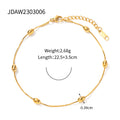 Damen Edelstahl-Armband mit goldfarbener Kugelverzierung und verstellbarem Verschluss Shop Nory