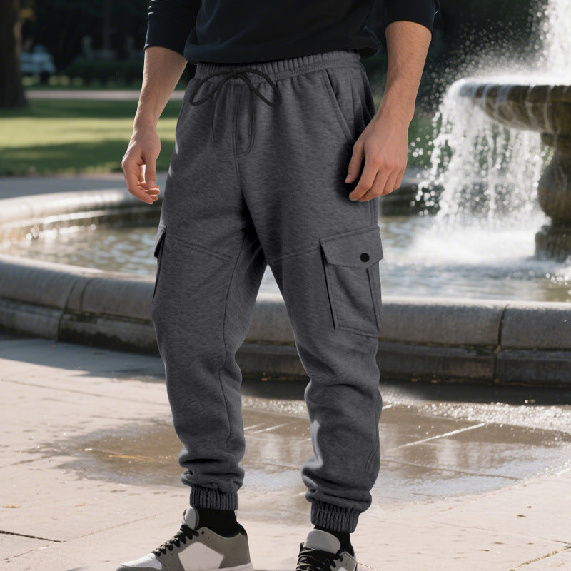 Herren Funktionale Cargo-Jogginghose mit Tunnelzug, Sicherheits-Flap-Taschen und elastischem Knöchelbündchen Shop Nory