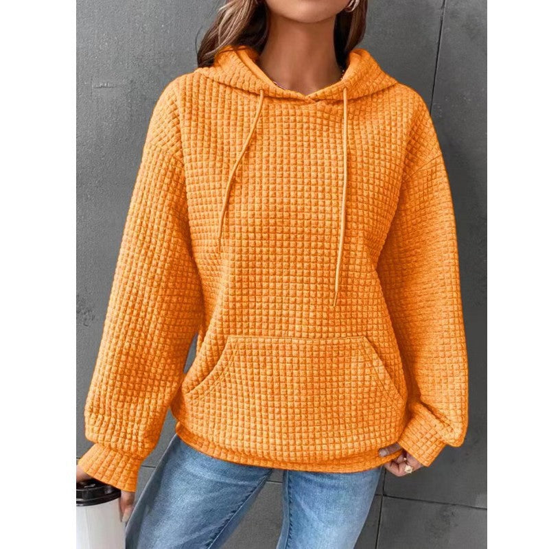 Damen lässiger Hoodie mit strukturierter Oberfläche und praktischer Kängurutasche
