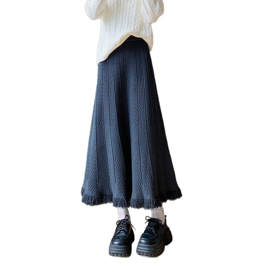 Damen Maxirock mit strukturiertem Wellenmuster Shop Nory