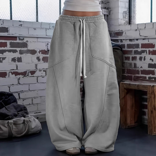 Damen Extraweite Lounge-Jogginghose mit hohem Bund, Kordelzug & geformten Kniepanelen Shop Nory