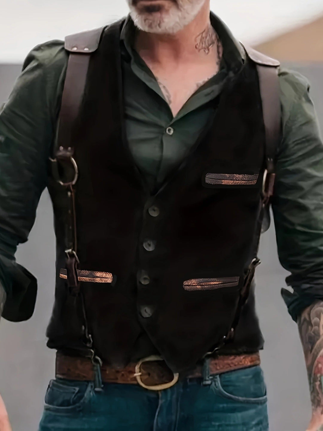 Herren stylische Weste mit akzenten und praktischen Taschen