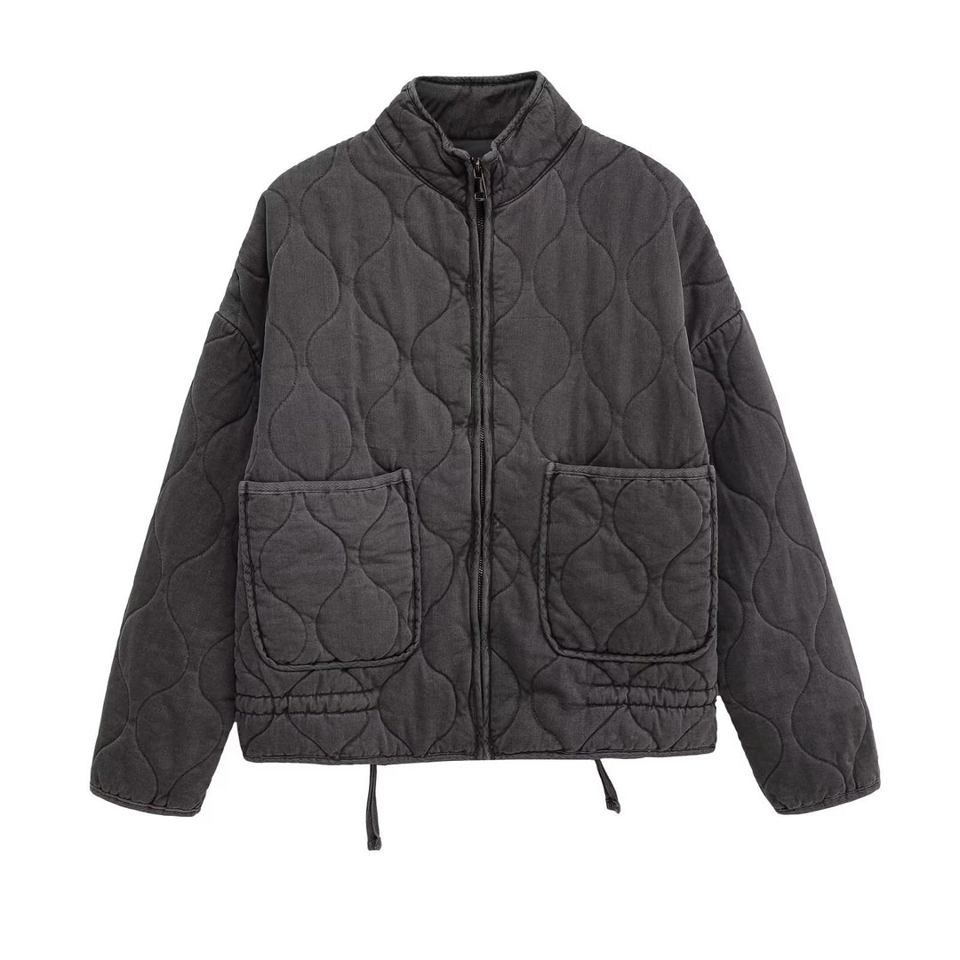 Damen Steppjacke mit Stehkragen, Kissensteppung und Tunnelzug Shop Nory