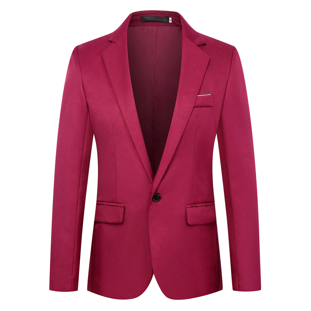 Herren tailliertes Satin-Sakko mit schmaler Silhouette, Notch-Revers und dekorativer Brustpaspel Shop Nory