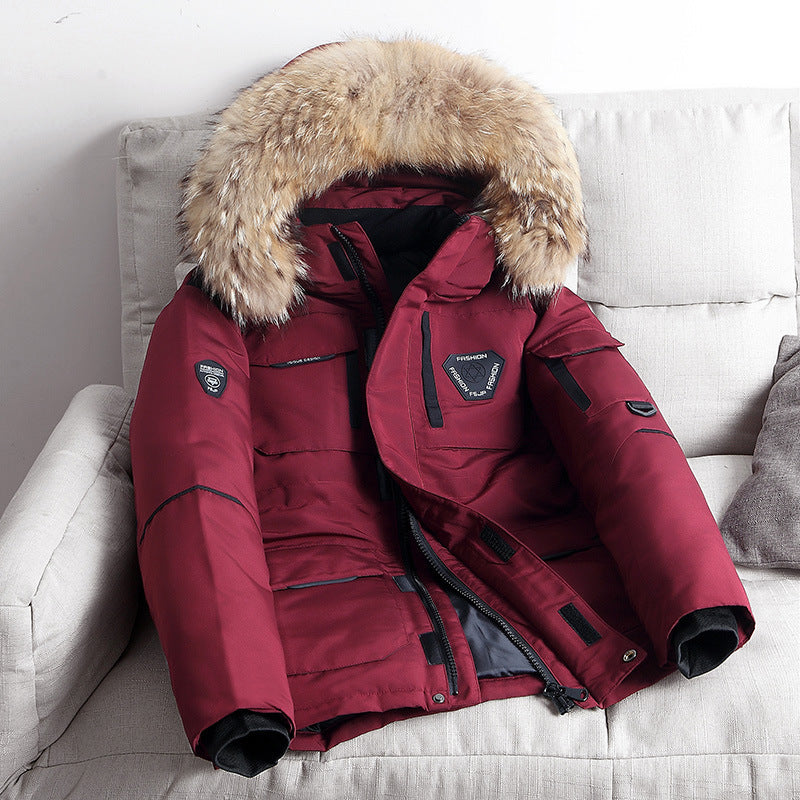Herren Robuster Winterparka mit Kunstfellkapuze, wattierter Thermofütterung und Multifunktionstaschen Shop Nory
