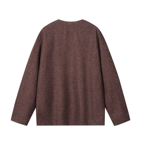 Herren Oversize Sweatshirt mit V-Ausschnitt und melierter Struktur Shop Nory