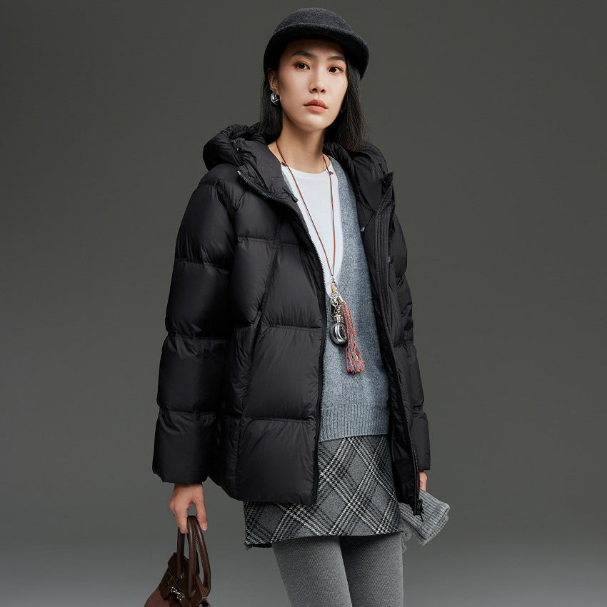 Damen Kurz geschnittene Boxy‑Steppjacke mit abnehmbarer Kapuze und Thermo‑Isolierung Shop Nory