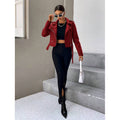 Damen Taillierte Kunstlederjacke mit asymmetrischem Reißverschluss
