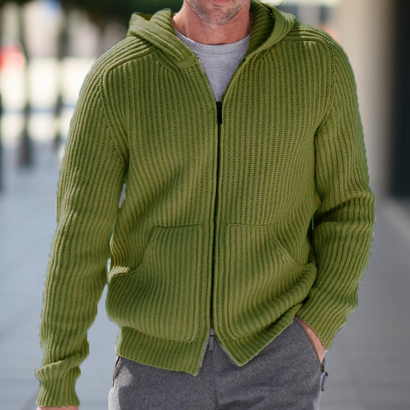 Herren Strickjacke mit Kapuze