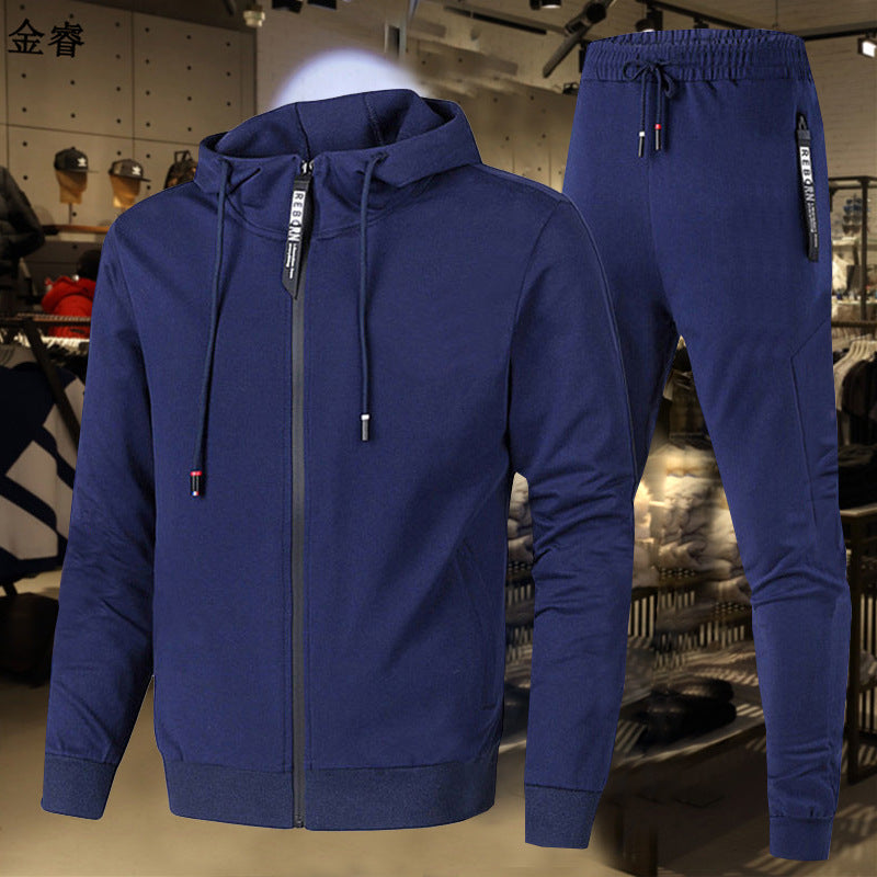Herren nan zweiteiliges Trainingsset mit durchgehendem Reißverschluss Hoodie, Kordelzug und schmal zulaufender Jogginghose Shop Nory