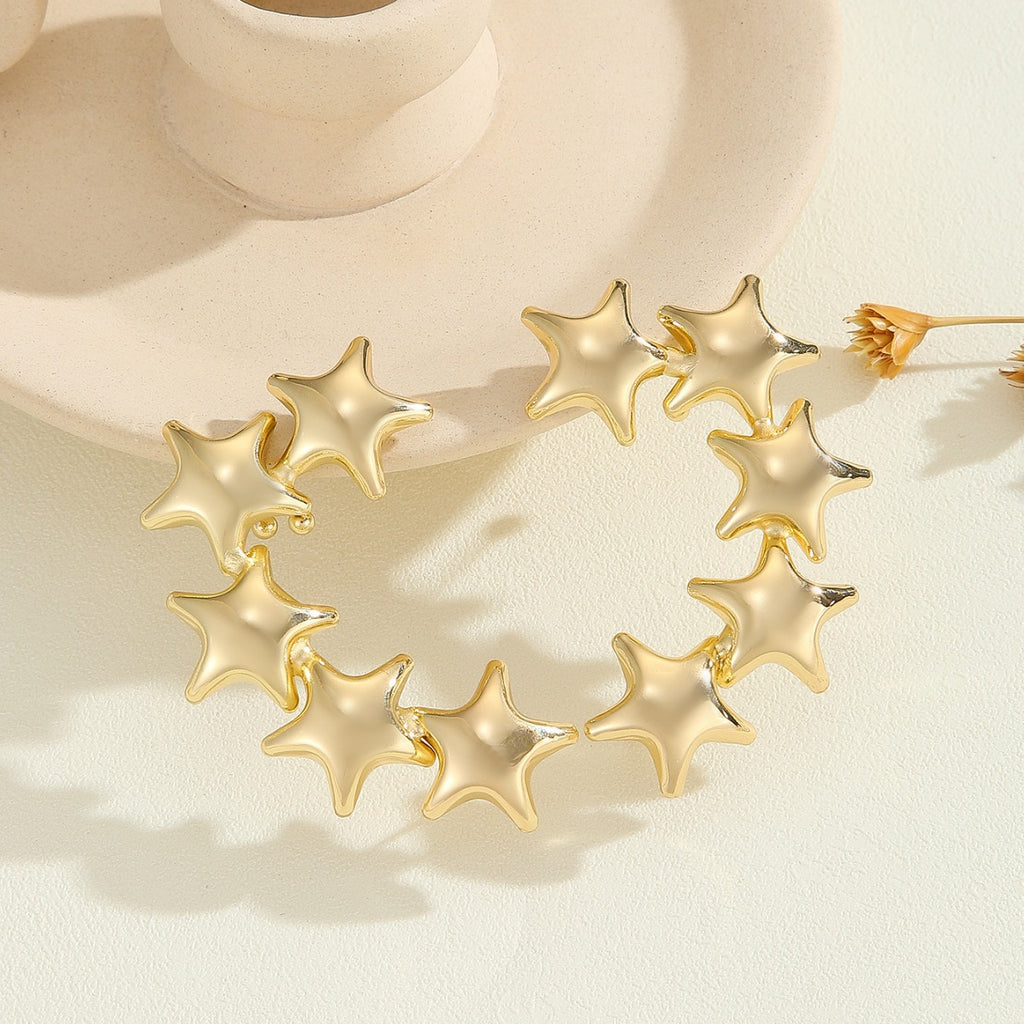Damen Armband mit strukturierten, goldenen Kugeln Shop Nory
