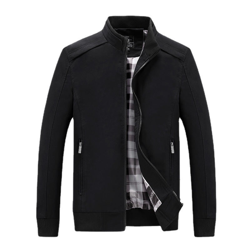Herren leichter Reißverschluss-Blouson mit kariertem Innenfutter, Rippbündchen und Stehkragen Shop Nory