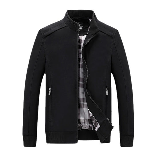 Herren leichter Reißverschluss-Blouson mit kariertem Innenfutter, Rippbündchen und Stehkragen Shop Nory