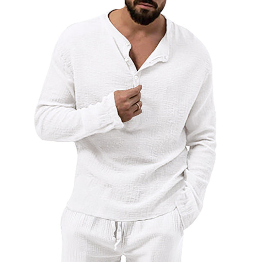 Herren Langarmshirt mit Knopfleiste Shopnory