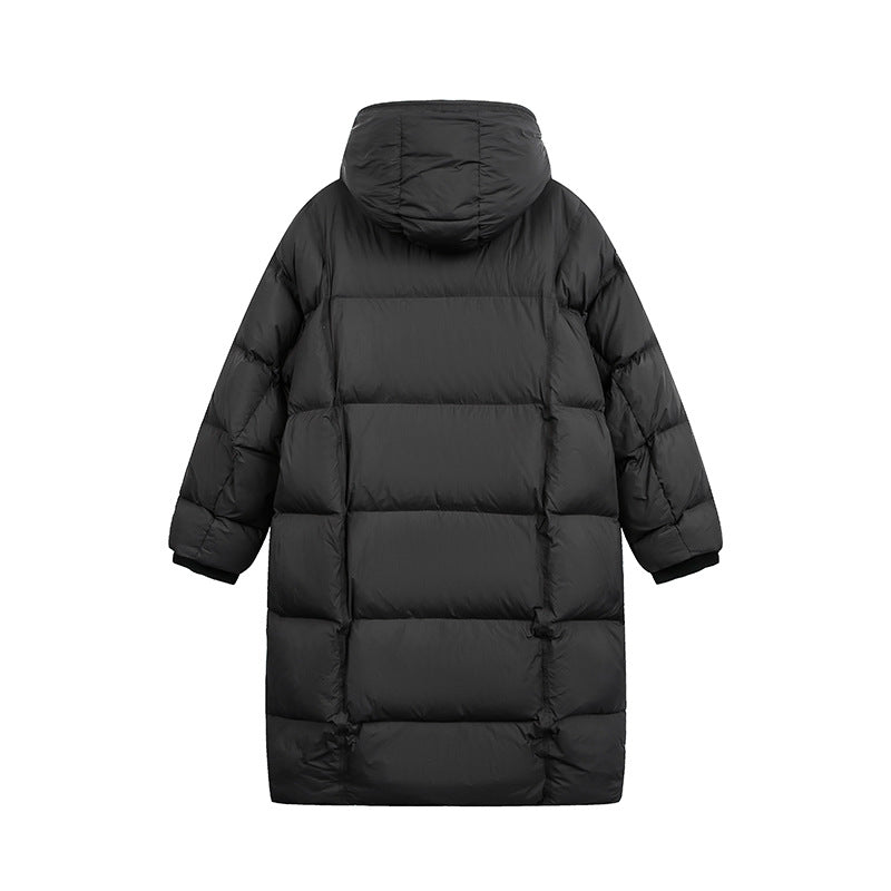 Damen Langer Steppmantel mit Kapuze, Oversize Thermoisolierung Shop Nory