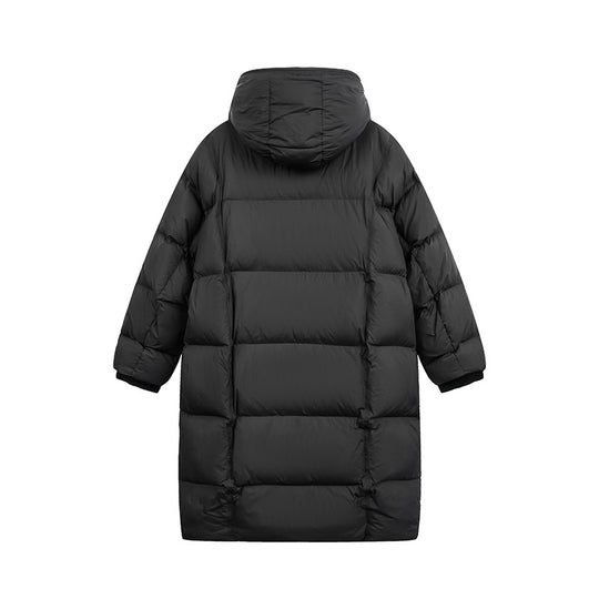 Damen Langer Steppmantel mit Kapuze, Oversize Thermoisolierung Shop Nory