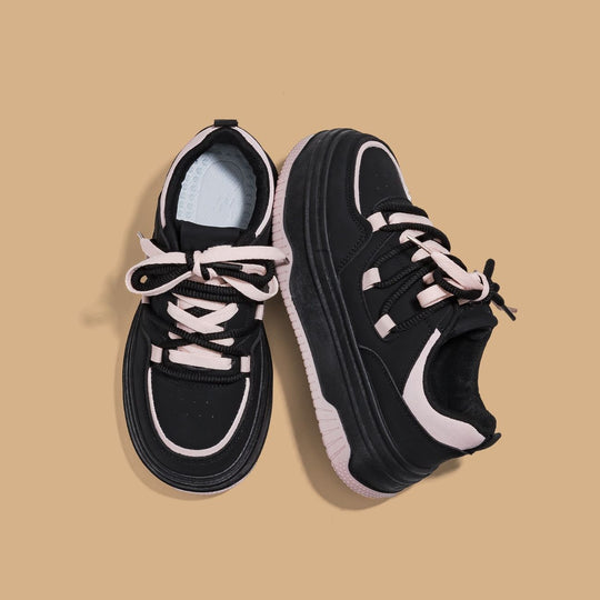 Damen Plateausneaker im Retro-Chunky-Look mit zweifarbiger EVA-Sohlenschichtung und gepolstertem Komfortkragen Shop Nory