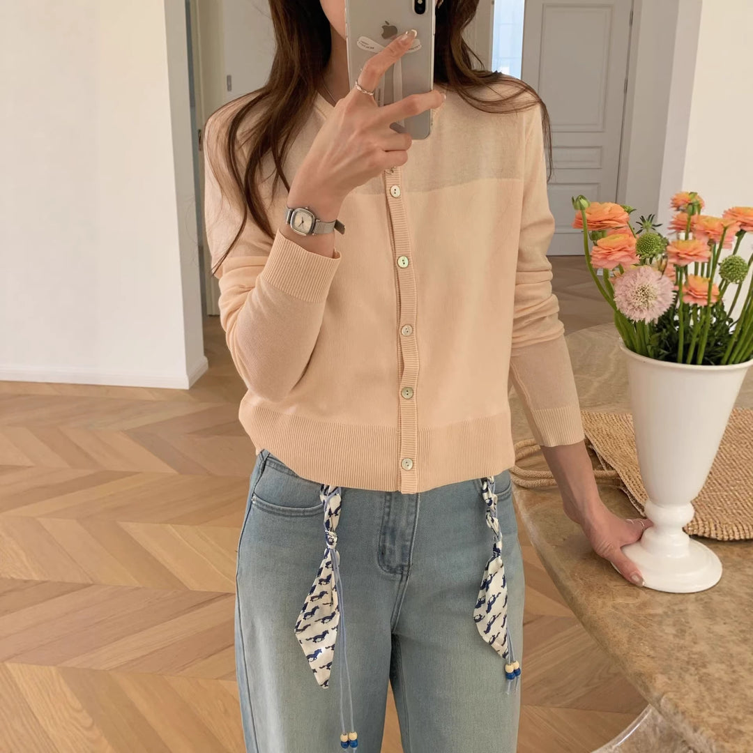 Damen Modische Strickjacke mit Knopfleiste Shop Nory