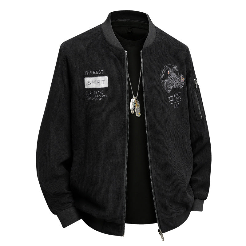 Herren Modische Bomberjacke mit stylischem Motorrad-Design Shop Nory