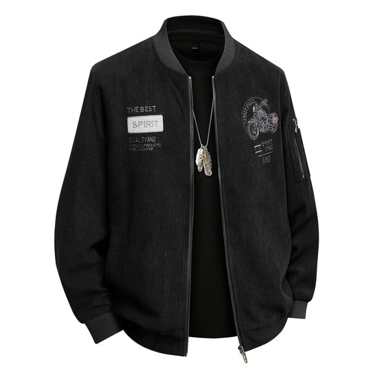 Herren Modische Bomberjacke mit stylischem Motorrad-Design Shop Nory